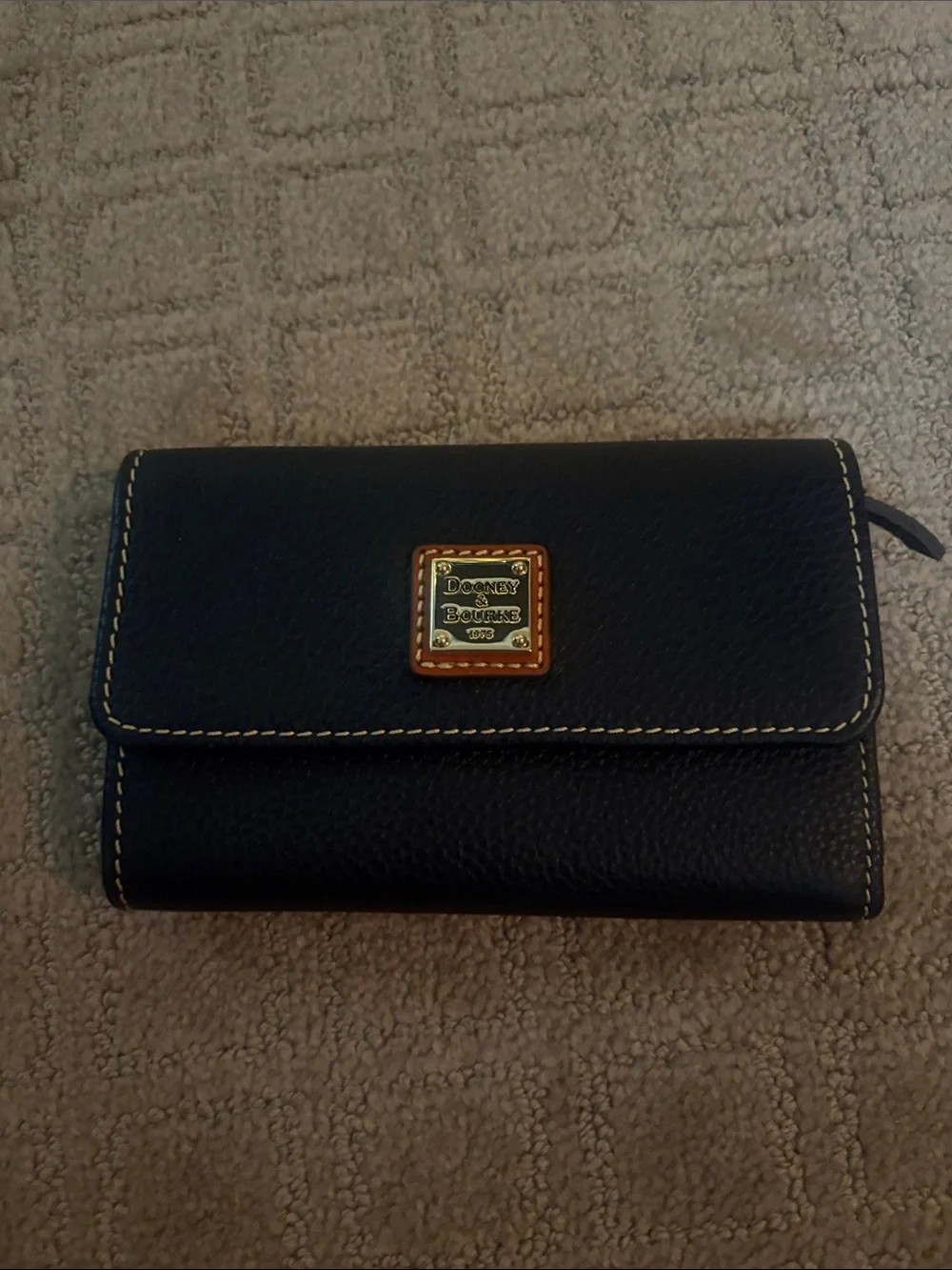 Dooney & Bourke Black Pebbled Leather Flap wallet